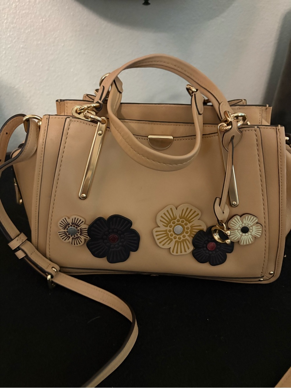 Coach Dreamer with Tea Rose Appliques Handbag